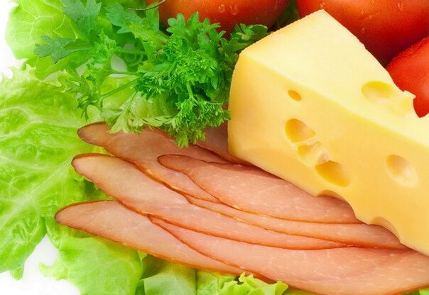 Cheese, meat and vegetables for the Dukan diet